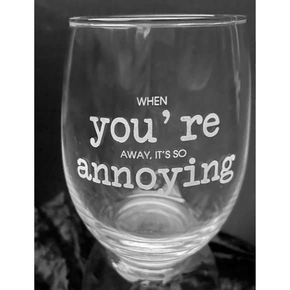 Three (3) Stemless Wine Glasses with Funny Sayings - Picture 1 of 3